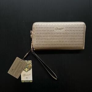 NEW! Brangio Chic Goddess Wristlet Wallet in Gold